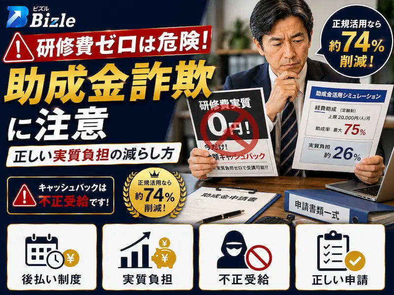 【更新】研修費ゼロは詐欺の入口！リスキリング助成金の正しい実質負担の減らし方